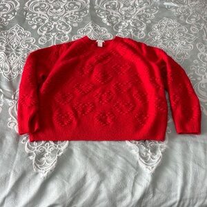 H&M Bold Red Heart Sweater